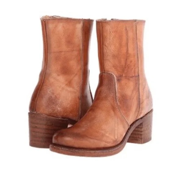 Frye Women's cognac Sabrina Tan Leather Ankle Boots size 7.5
